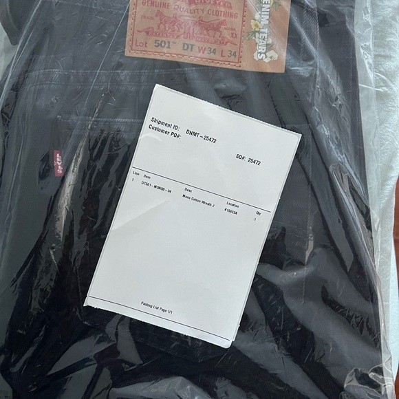 DENIM TEARS MONO WREATH JEANS, ALL BLACK WITH BLACK PRINT - Picture 5 of 7